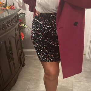 Sequin Black Skirt Sz 1X EUC